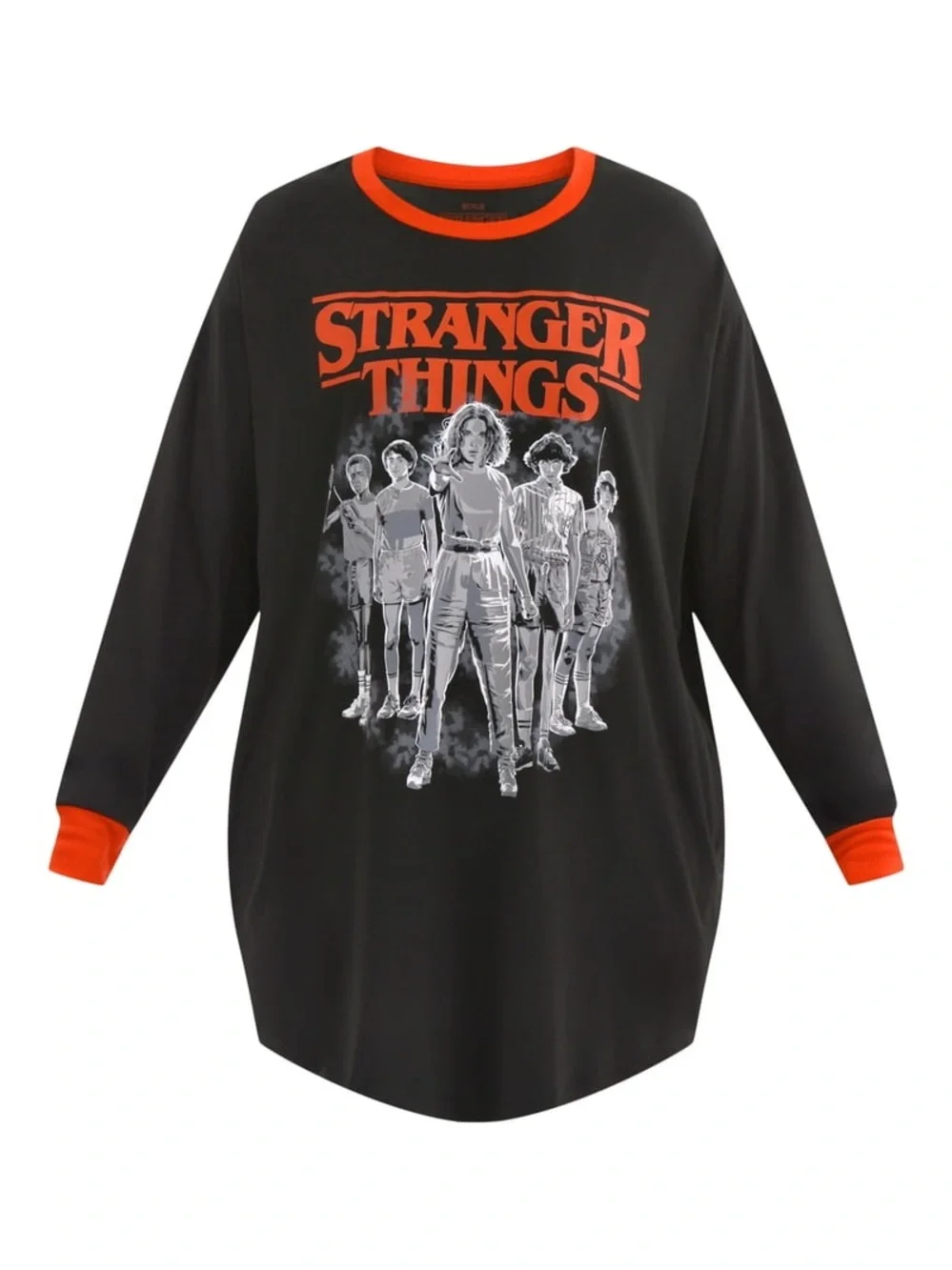 Stranger Things Graphic Long Sleeve Nightgown Sleep Shirt